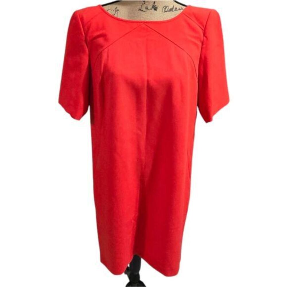 Ann Taylor Red Dress‎ Career Office Professional Business Casual Short Sleeve 10